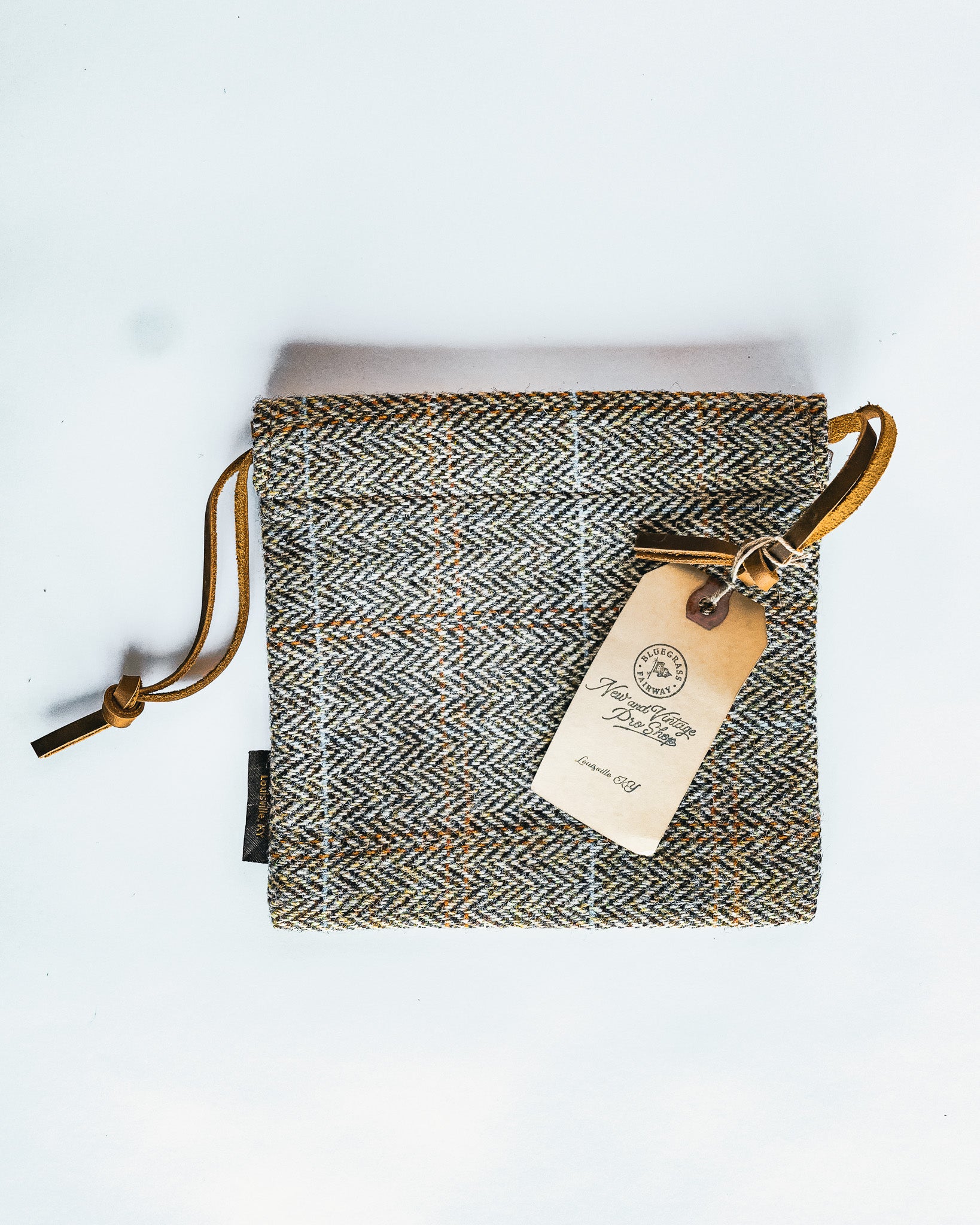Bluegrass Fairway - Harris Tweed Drawstring Valuables Pouch