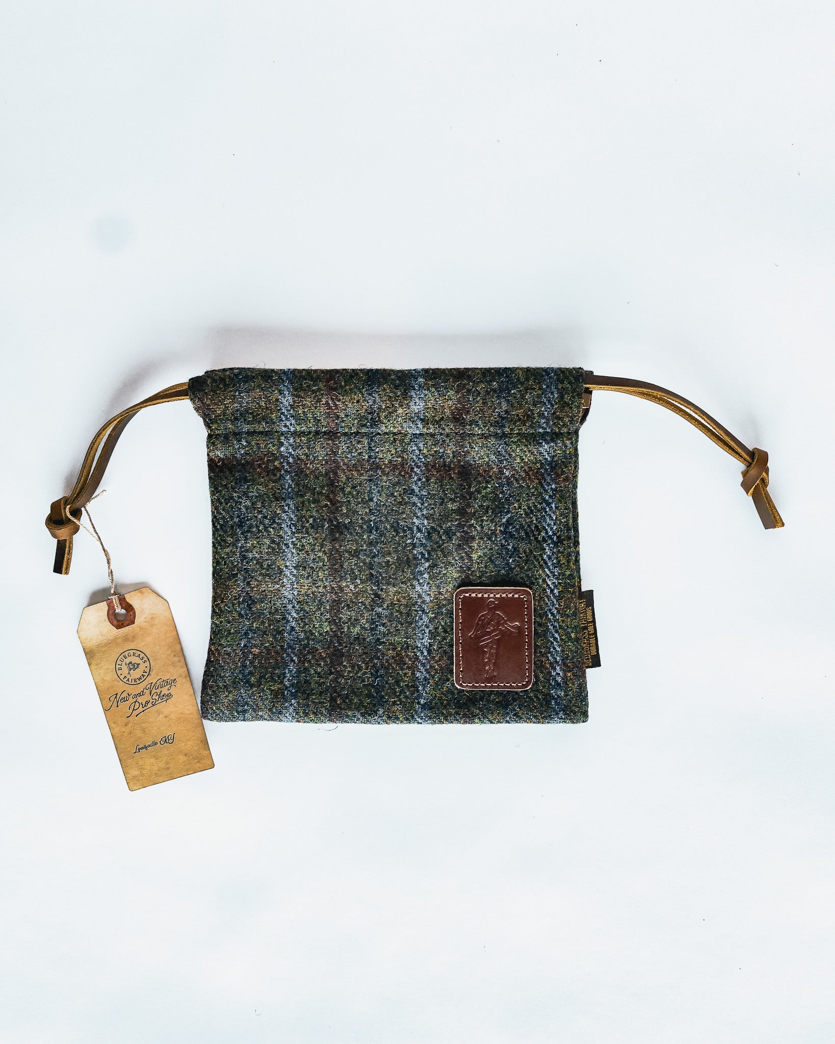 Bluegrass Fairway - Harris Tweed Drawstring Valuables Pouch