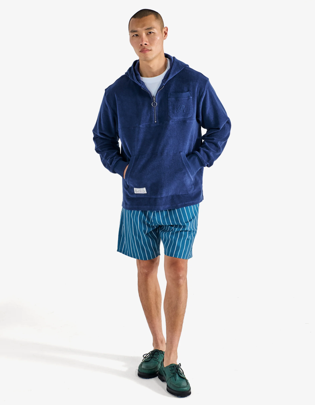 Malbon - Castello French Terry Quarter Zip Hoodie