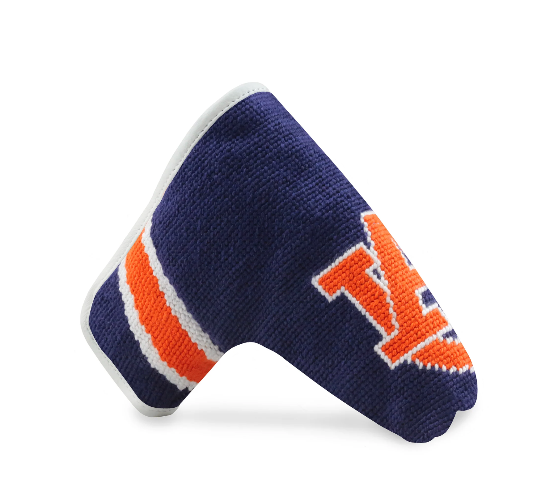 Smathers & Branson - Auburn Putter Headcover (Dark Navy - White-Orange Multi Stripes)
