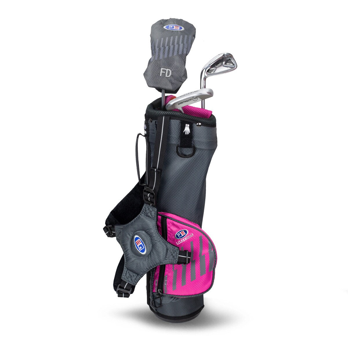 U.S. Kids - Left Hand UL39-s 3 Club Carry Set, Grey/Pink Bag