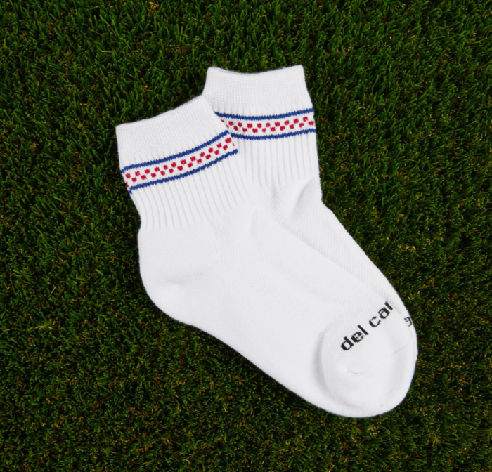 Del Campo Socks - Blue / Red Checkered Stripe