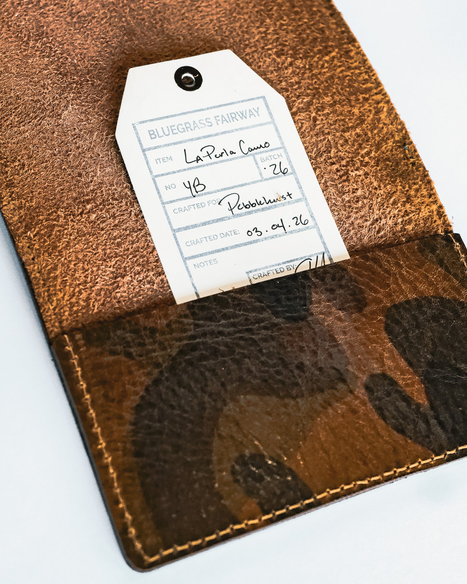 Bluegrass Fairway - Yardage Book & Scorecard Holder in La Perla Azzurra Camo leather